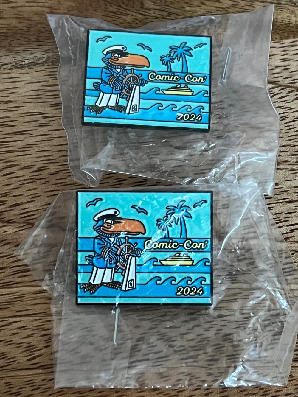 Comic-Con 2024 Nautical Pelican Enamel Pin set of 2 NEW